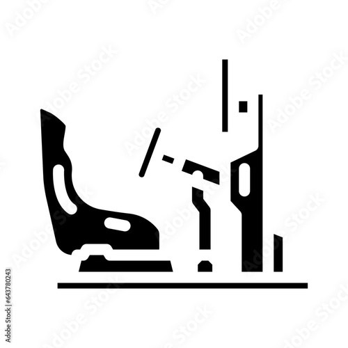 racing simulator vehicle glyph icon vector. racing simulator vehicle sign. isolated symbol illustration