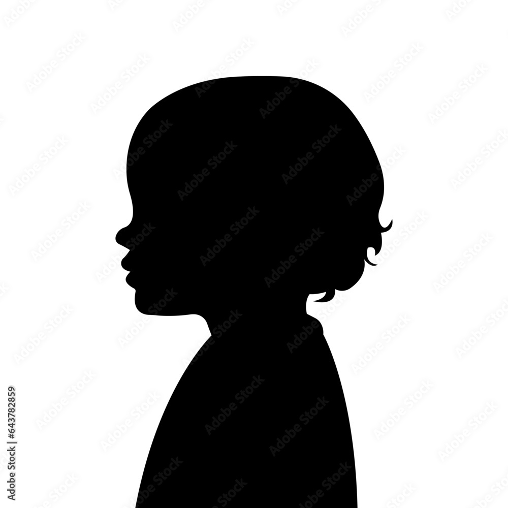 Silhouette of a boy.Profile.Vector illustration.