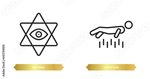 two editable outline icons from magic concept. thin line icons such as esoteric, levitation vector.