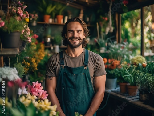 Passionate Young Florist. The Face of Modern Small Business in Greenhouse Gardening