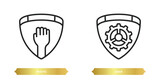 two editable outline icons from gdpr concept. thin line icons such as rights, gear vector.