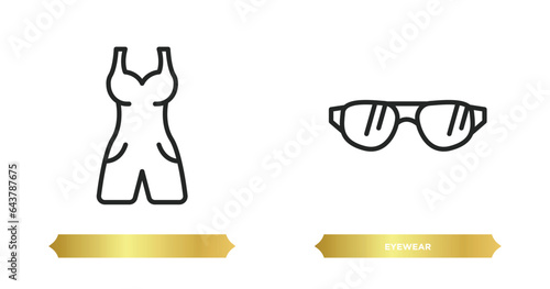 two editable outline icons from fashion concept. thin line icons such as , eyewear vector.