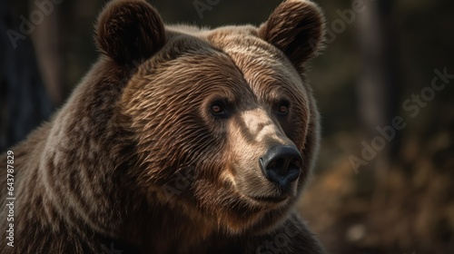 Brown bear in the forest. Wildlife scene from nature. Animal portrait.