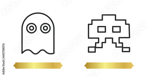 two editable outline icons from concept. thin line icons such as ,