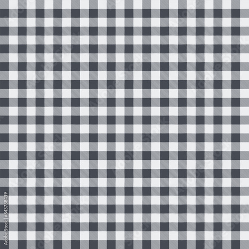 Grey white plaid gingham seamless pattern