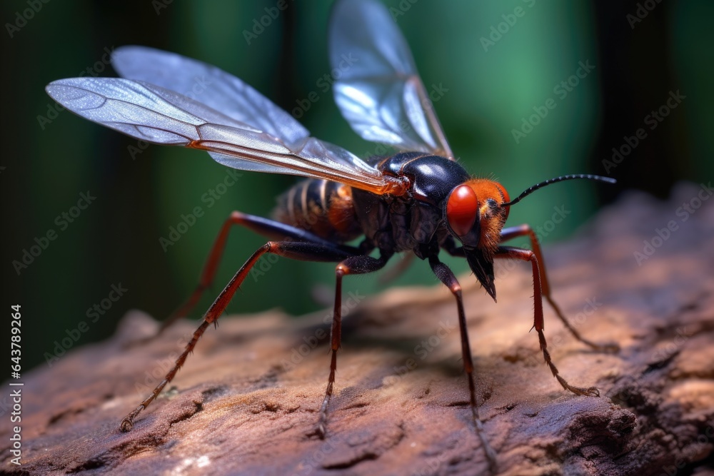 tarantula hawk wasp captured in mid-flight tarantula hawk wasp captured in mid-flight