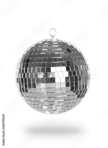Disco ball close up on a white background