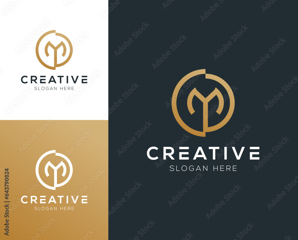 Modern luxury clean initial DM letter logo design vector illustration ...
