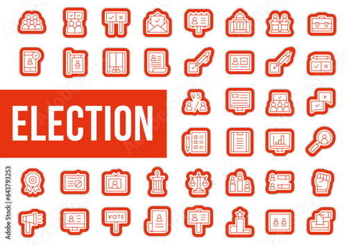 Icone et pictogramme election bulletin et scrutin vote