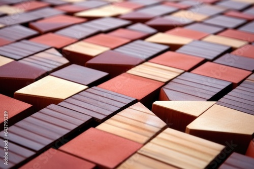 detail of interlocking tiles creating a geometric street design