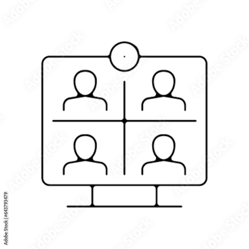 Pictogramme icones et logo conference vision camera travail