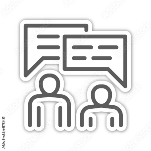 Pictogramme icones et logo conversation message profil travail gras relief bleu gris