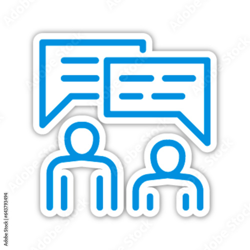 Pictogramme icones et logo conversation message profil travail gras relief bleu