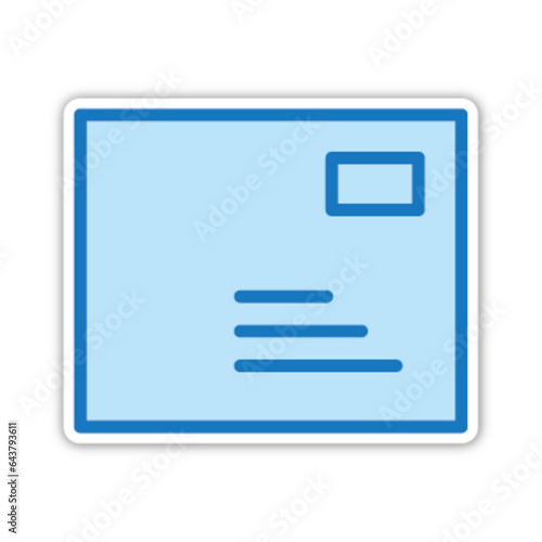 Pictogramme icones et logo courrier mail enveloppe bleu epais relief