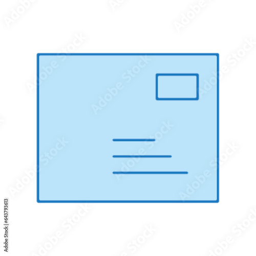 Pictogramme icones et logo courrier mail enveloppe bleu fin