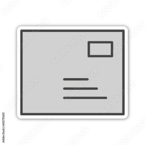 Pictogramme icones et logo courrier mail enveloppe bleu relief gris