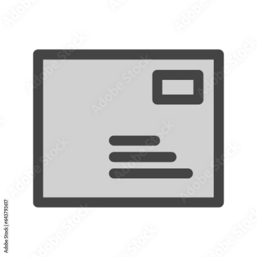 Pictogramme icones et logo courrier mail enveloppe bleu epais gras gris