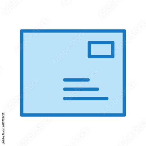 Pictogramme icones et logo courrier mail enveloppe bleu epais