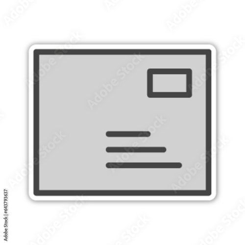 Pictogramme icones et logo courrier mail enveloppe bleu epais relief gris