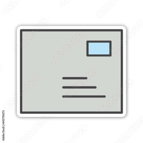 Pictogramme icones et logo courrier mail enveloppe couleur gris relief