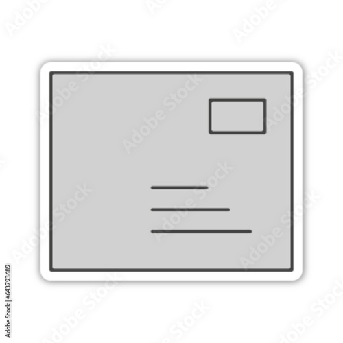 Pictogramme icones et logo courrier mail enveloppe bleu fin relief gris
