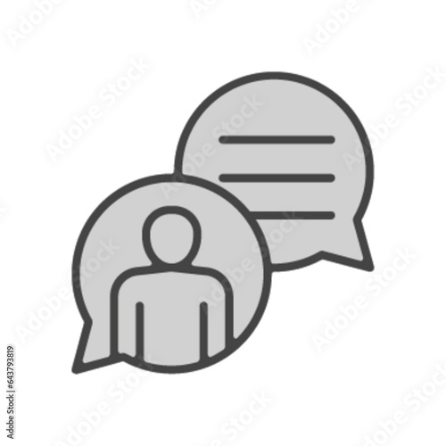 Pictogramme icones et logo echange message texte bleu epais gris