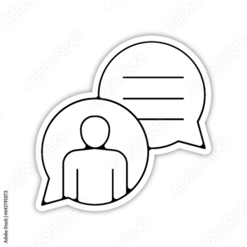 Pictogramme icones et logo echange message texte fin relief