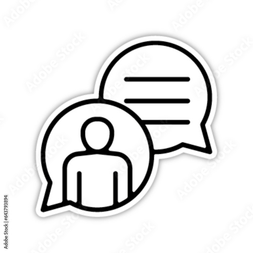 Pictogramme icones et logo echange message texte epais relief