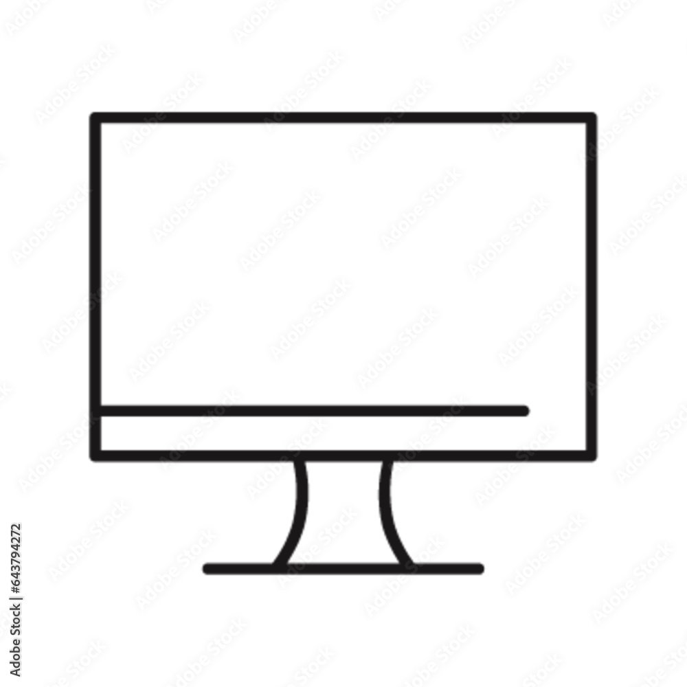 Pictogramme icones et logo ecran ordinateur bureau Stock Vector | Adobe ...