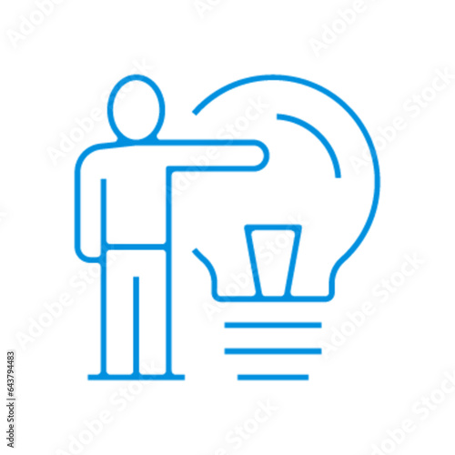 Picto idées symbole ampoule et homme