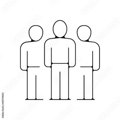 Pictogramme icones et logo equipe travail groupe fin