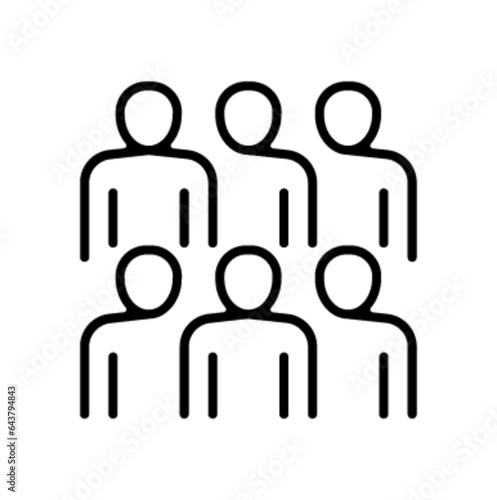 Pictogramme icones et logo groupe travail trace epais