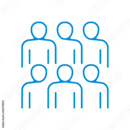 Pictogramme icones et logo groupe travail trace bleu