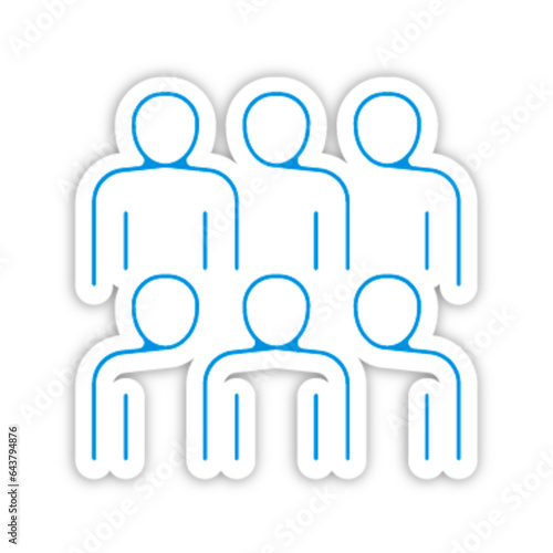 Pictogramme icones et logo groupe travail trace fin bleu relief