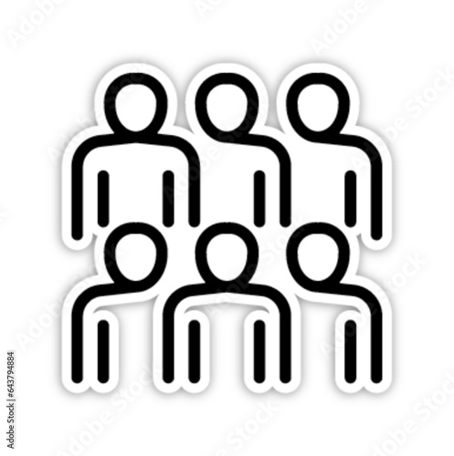 Pictogramme icones et logo groupe travail trace gras elief