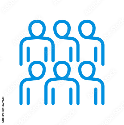 Pictogramme icones et logo groupe travail trace gras bleu