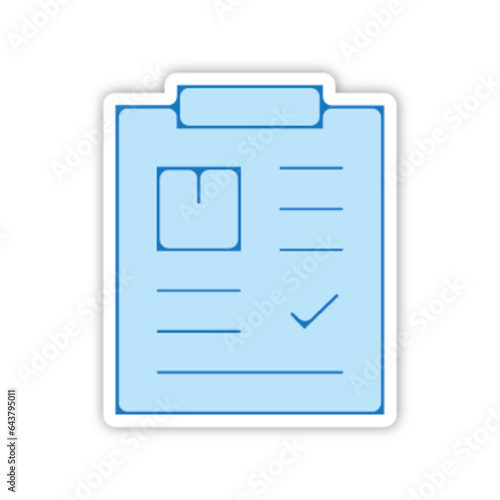 Pictogramme icones et logo liste a cocher notes bleu fin relief