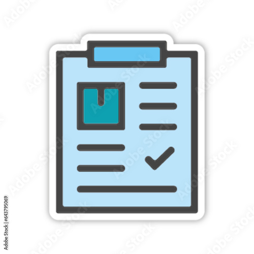Pictogramme icones et logo liste a cocher notes couleur vert bleu relief