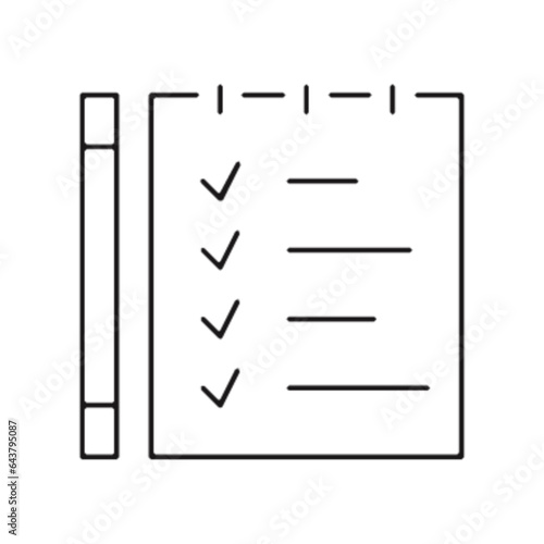 Pictogramme icones et logo liste travail note cocher fin