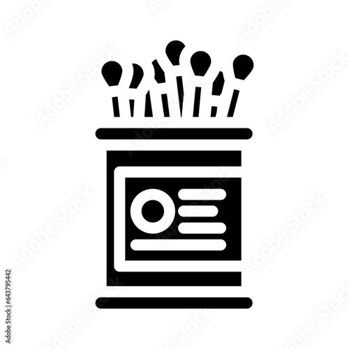 cotton swabs hygiene glyph icon vector. cotton swabs hygiene sign. isolated symbol illustration
