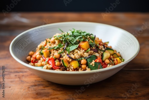 chickpea and vegetable stir-fry with quinoa