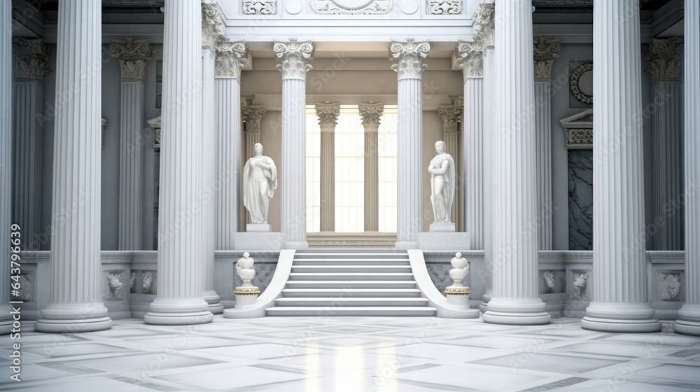 striking image that the symbolism of the courthouse entrance colonnade.