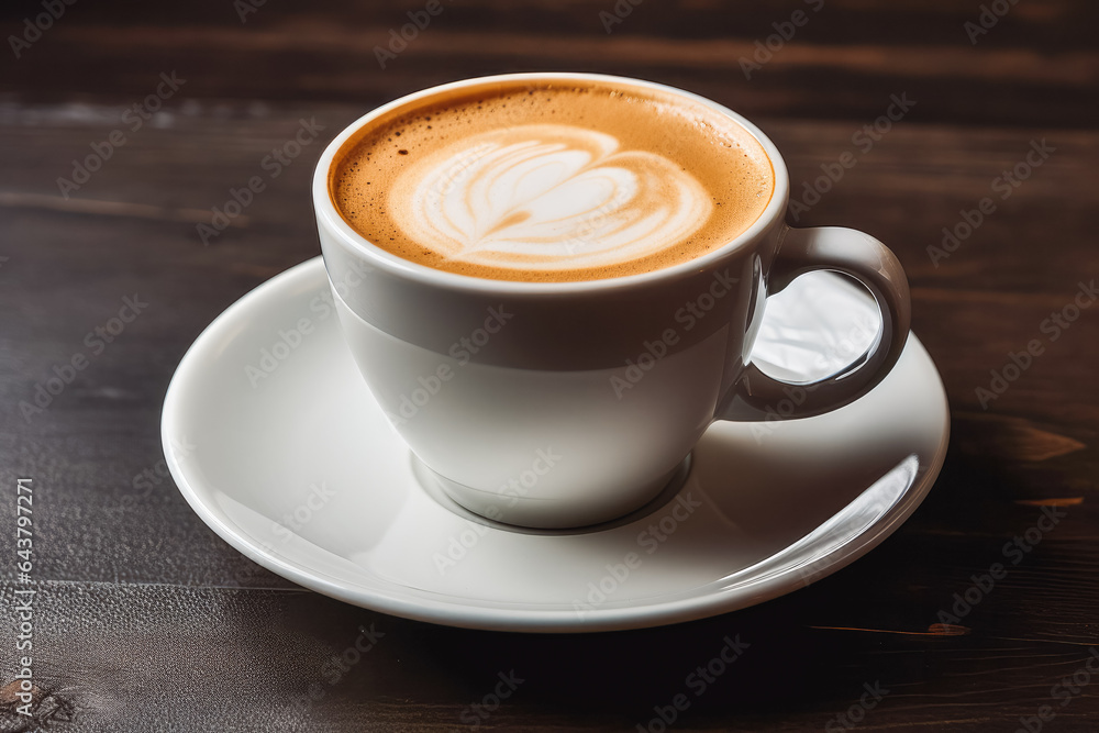 Cup of coffee latte on old wooden background Cup of coffee latte on old wooden background