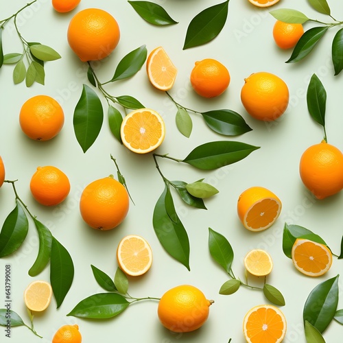 Oranges sparse seamless pattern.