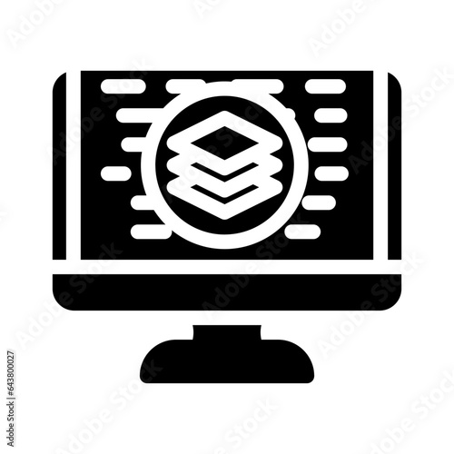 full stack development software glyph icon vector. full stack development software sign. isolated symbol illustration