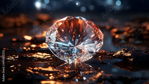 Beautiful and dazzling luxury diamond. Generative AI