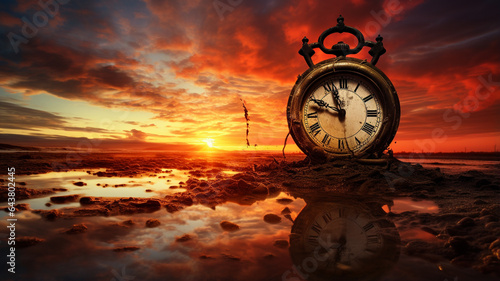 old_clock_with_a_beautiful_sunset