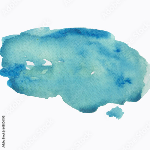 Φωτογραφία Abstract blue watercolor blotch on white background For the design and decoration of backgrounds, banners, flyers, invitations