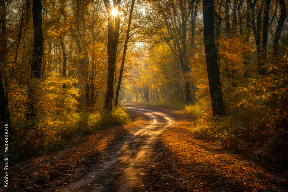 Weg in einem Herbstwald