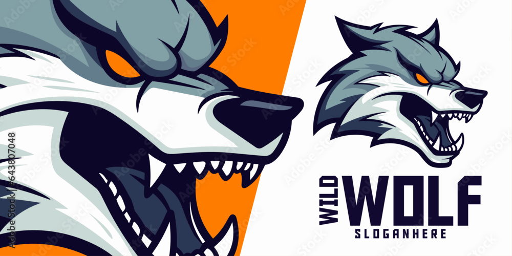 Illustrated Wolf in the Wild: Logo, Mascot, Illustration, Vector ...